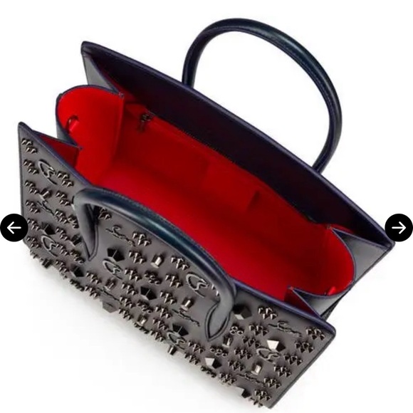 CHRISTIAN LOUBOUTIN  Paloma Loubinthesky Top Handle Bag - Zaffiro/Gun Metal NEW - Picture 4 of 7